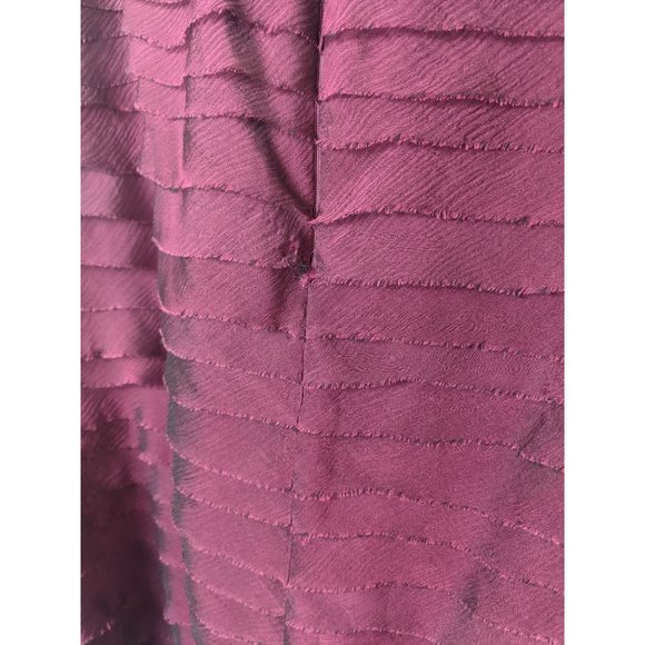 Alice + Olivia 100% Silk Strapless Layered Ruffle Dress M Burgundy Wine - Picture 7 of 10